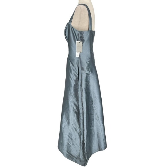 Kay Unger Tatiana Flared Sleeveless Satin Gown Nile Blue- Size 8- NWT- MSRP $348 - Picture 6 of 16